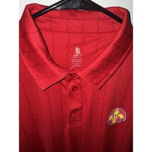 St. Louis City Flag Polo- Mens XL Red Performance Golf BuseyBank Stretch/SOFT